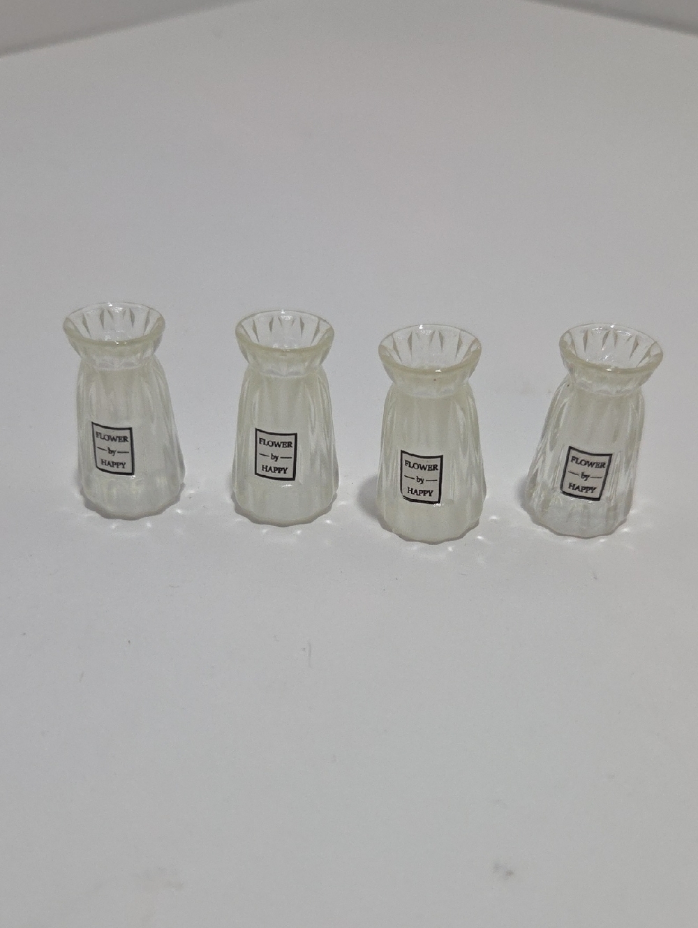 Clear Mini Doll House Bud Vases - Set of 4
